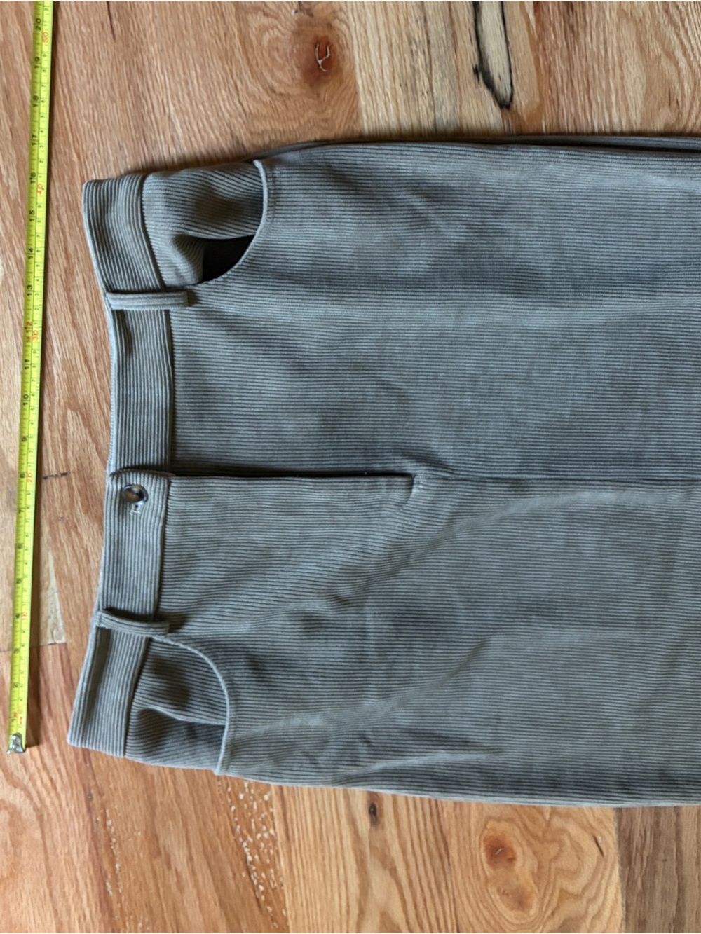 Very comfortable Stretchy skirts Olive Green Corduroy Pencil Pants - Picture 5 of 6